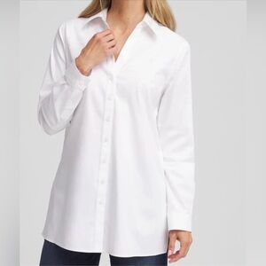 Chico's Classic White Button-Up Shirt 1